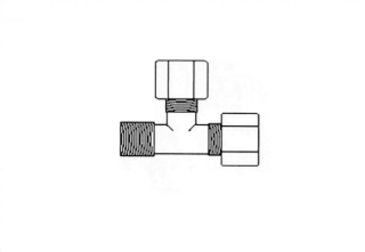 Фитинг JС 75-4-4 Aquapro Тройник 1/4"x1/4" (резьба)-0